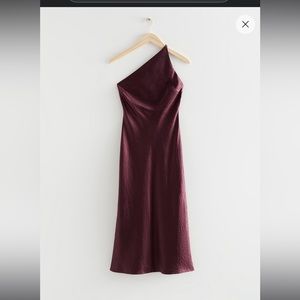 & other stories satin midi dress